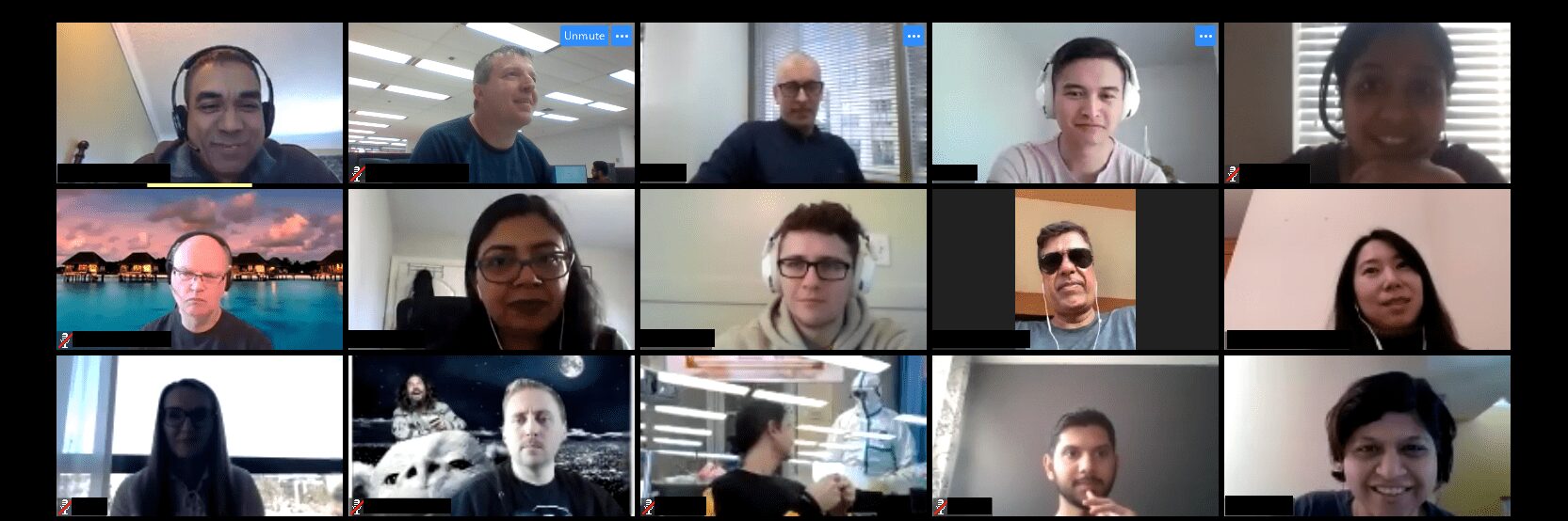 celayix employees on video chat screen having conference call