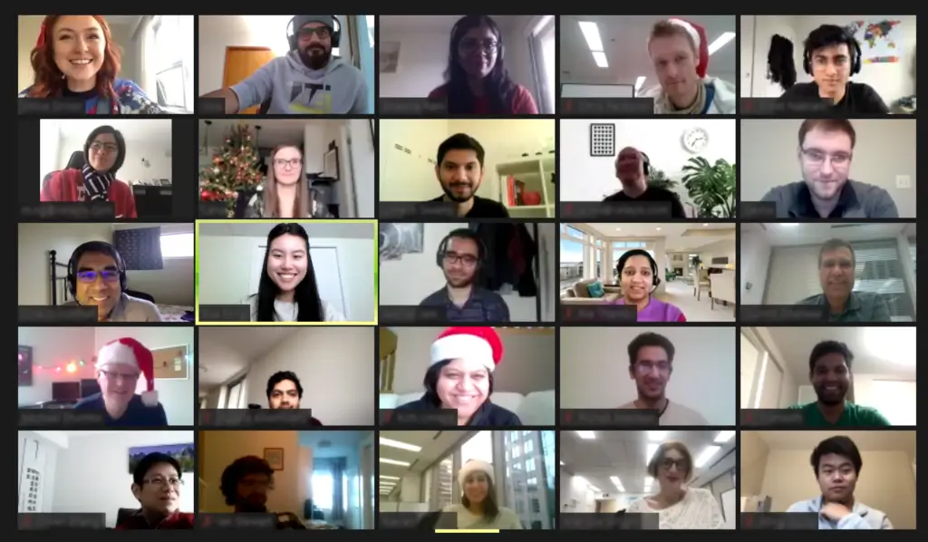 Celayix team members on video call