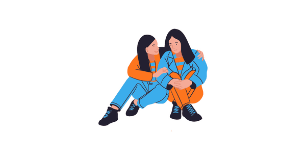 one female consoling and supporting another female