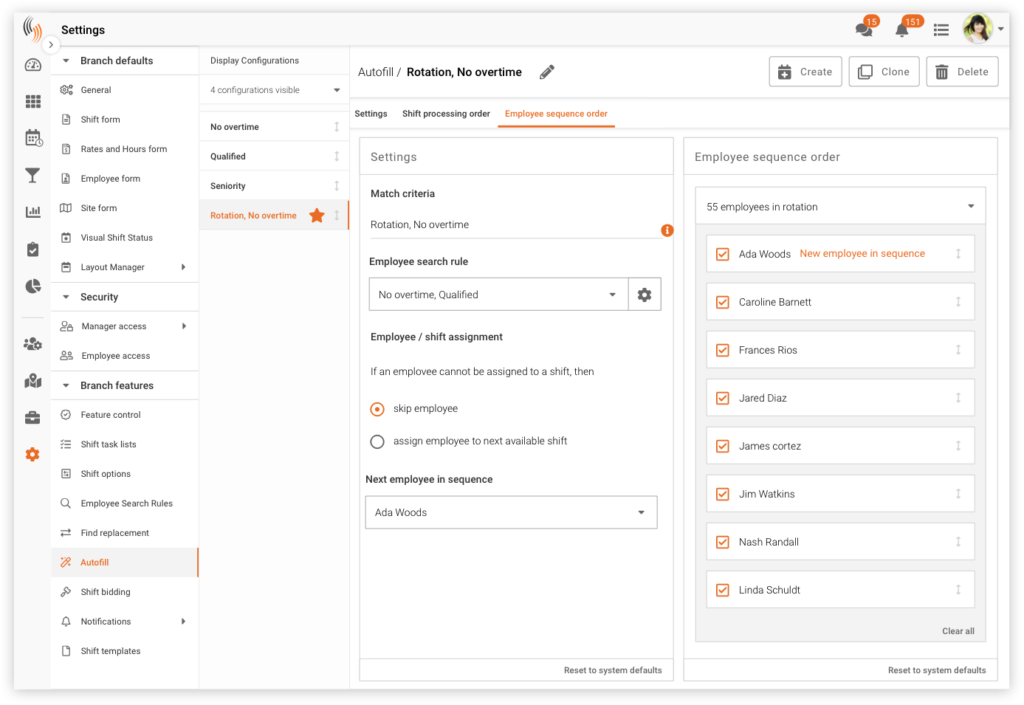 autofill rotation in scheduling - celayix interface