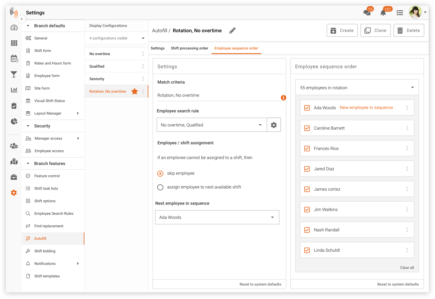 shift rotations in employee scheduling