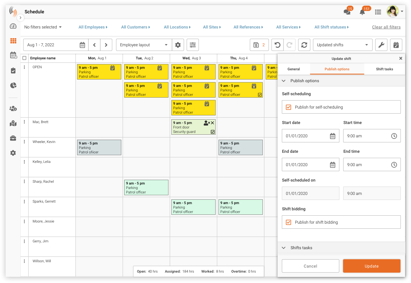 self scheduling in employee scheduling