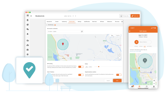 Celayix employee scheduling software showing geofencing feature